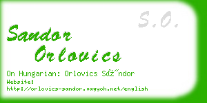 sandor orlovics business card